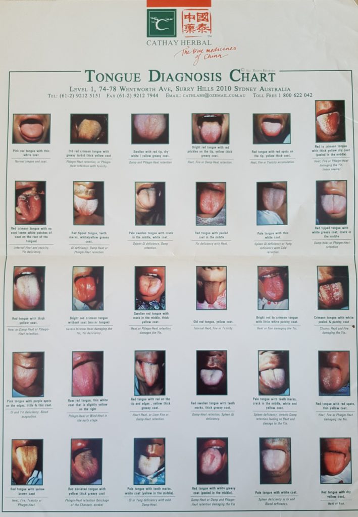 Tongue Diagnosis Chart